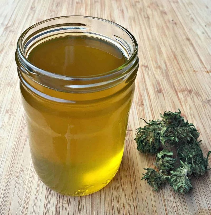 a jar of homemade cbd oil